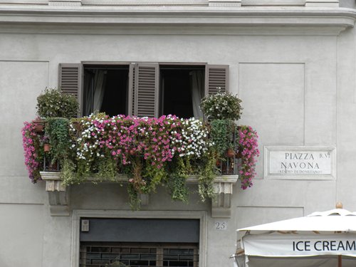 Balkon auf dem Piazza Navona