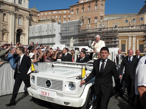 Papstaudienz mit Papst
