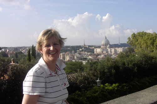 Rita am Aussichtspunkt Monte Gianicolo
