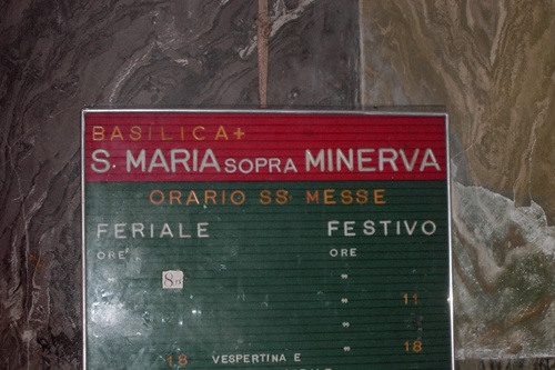 Schild Santa Maria sopra Minverva